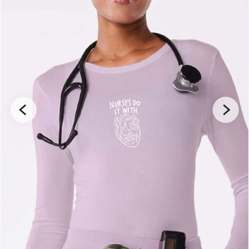 Brand new Figs Under scrub. “Nurses do it with heart”